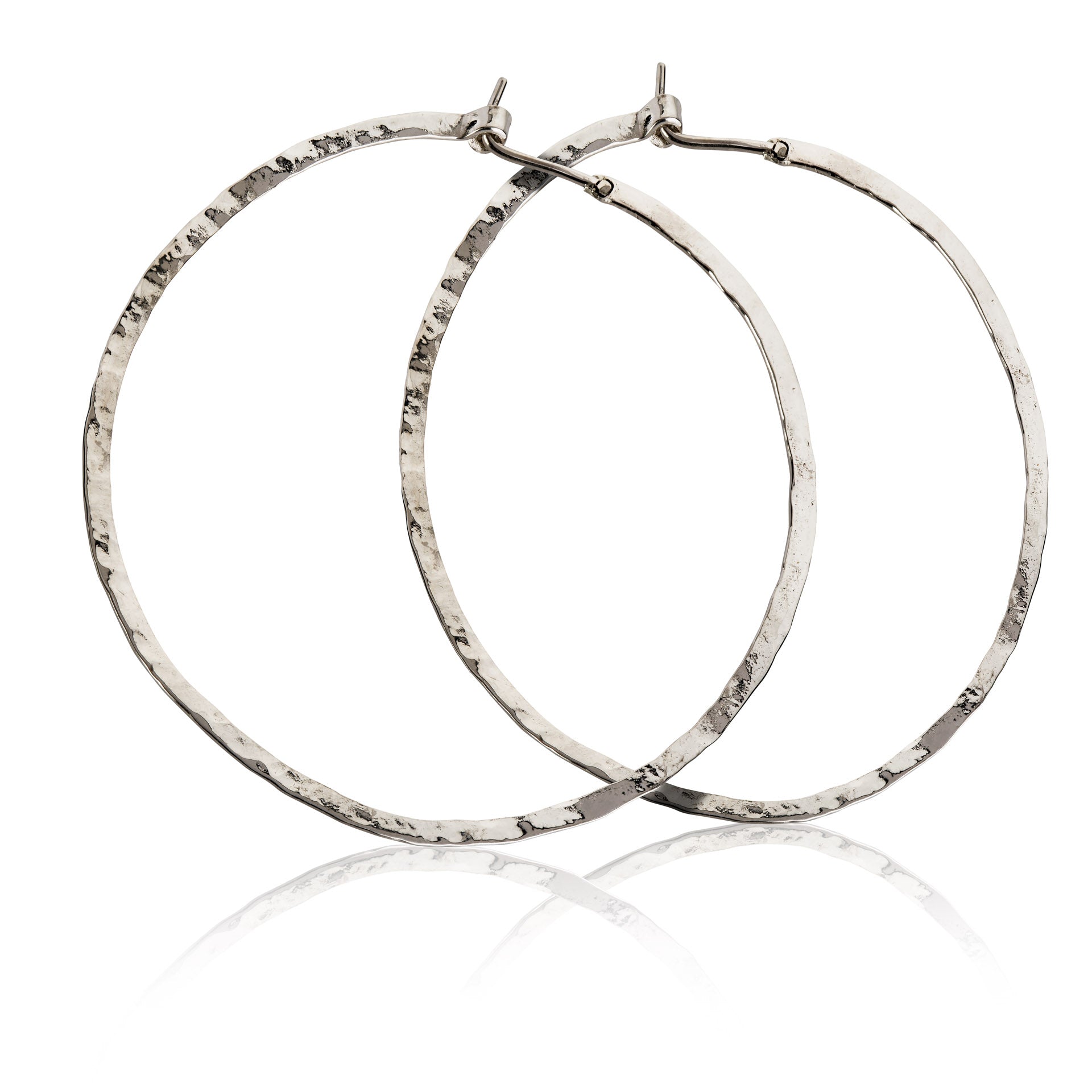 Sterling Silver Continuous Hoop Earrings - 2.5 Inch - Walmart.com